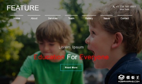 儿童兴趣服务中心响应式网页模板