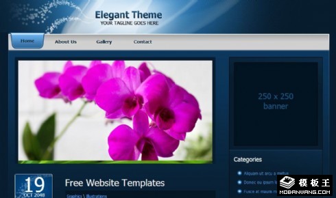 深蓝微光BLOG网页模板