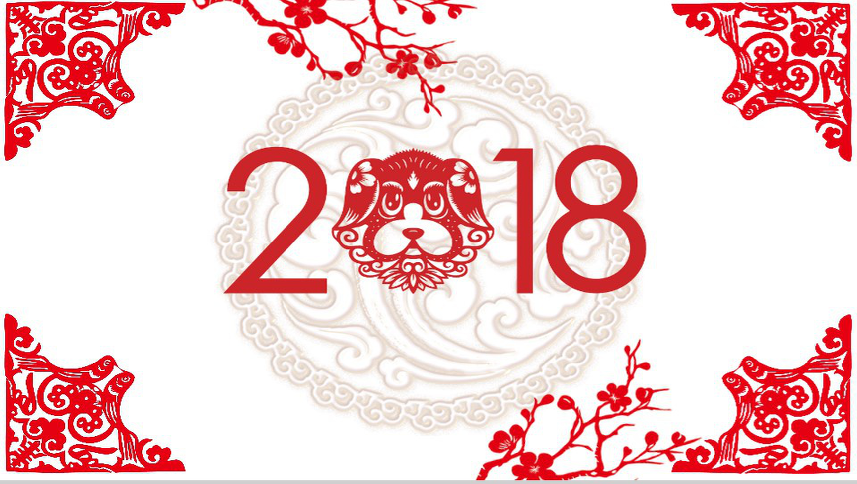 中国风手绘春节节日贺卡PPT模板