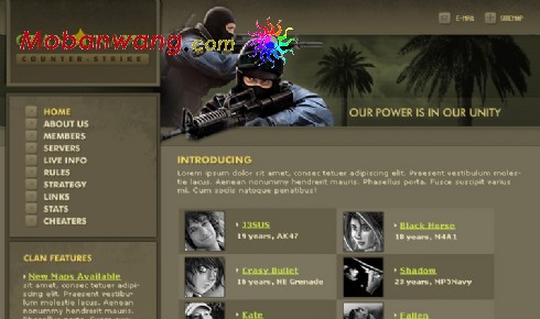 cs游戏战队网页模板