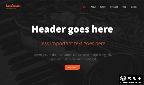 黑色乐队动态响应式网页模板