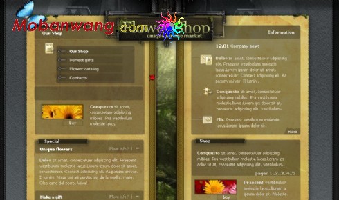 古典唯美花店网页模板