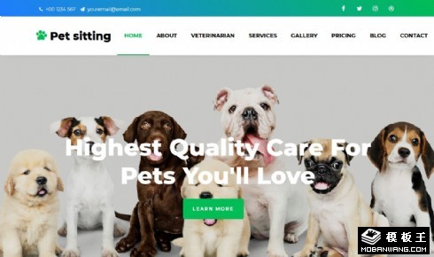 宠物托管服务响应式网页模板