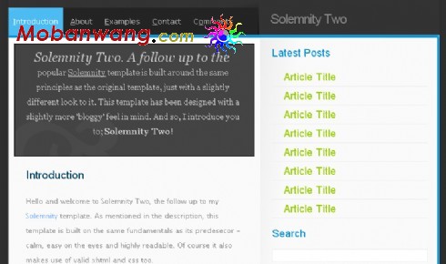 黑色导航BLOG网页模板