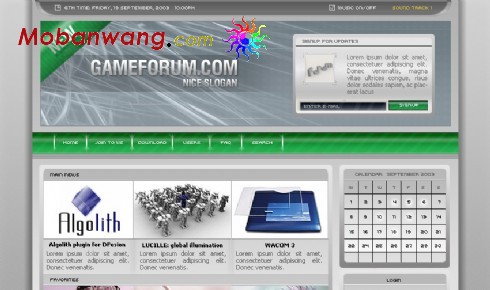 欧美游戏论坛网页模板