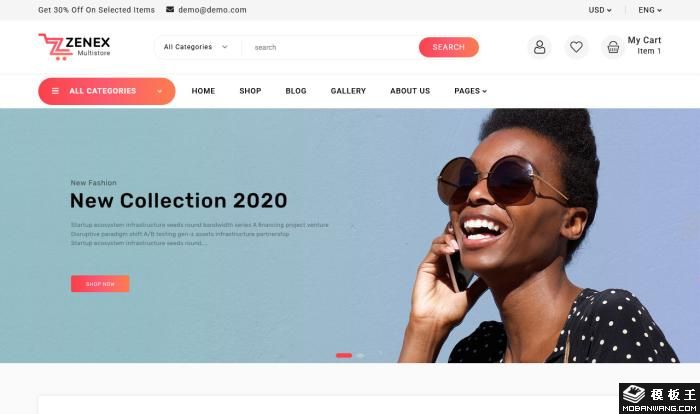 简洁时尚数码电商网站模板