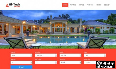 高科技房产商务响应式网页模板