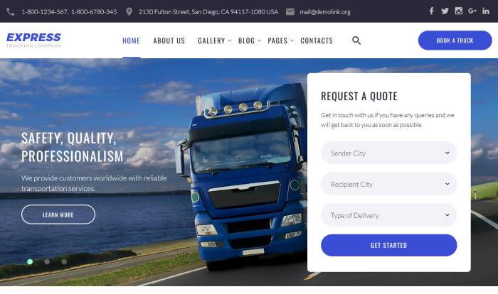 现代专业物流运输网站模板