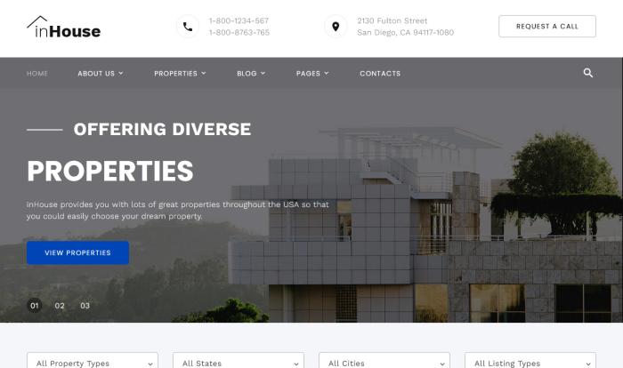 精品房产租赁平台网站模板