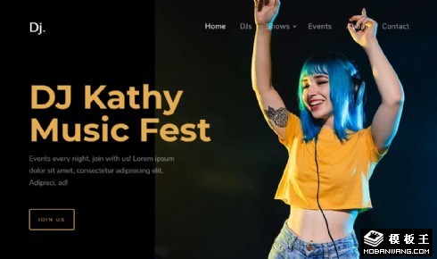 DJ电音派对响应式网页模板