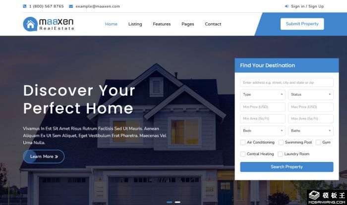 家园房地产中介经纪平台网站模板