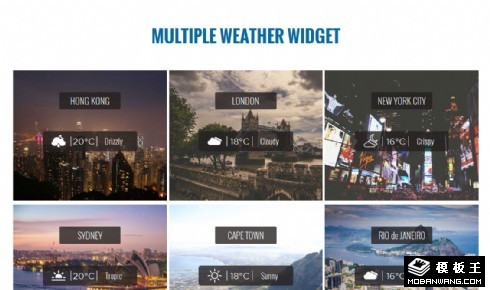 城市背景天气预报组件网页模板