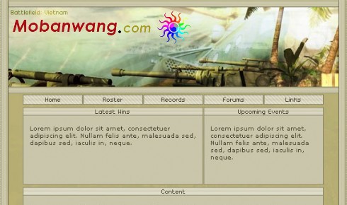 战争战斗游戏网页模板