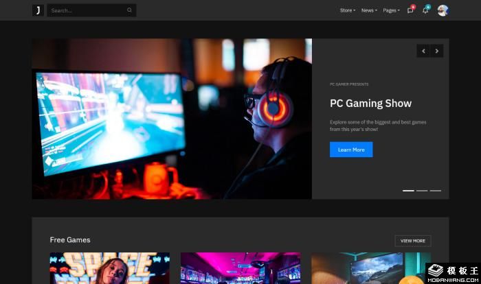 暗黑游戏商城网站模板