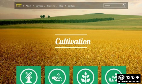 农业种植收割机械响应式网页模板