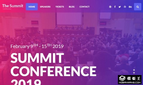 主题峰会活动响应式网页模板