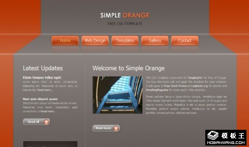 灰橙信息介绍网页模板