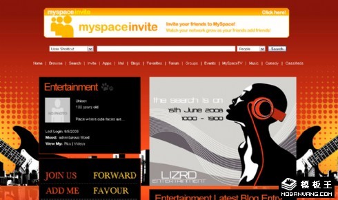 音乐节目blog网页模板