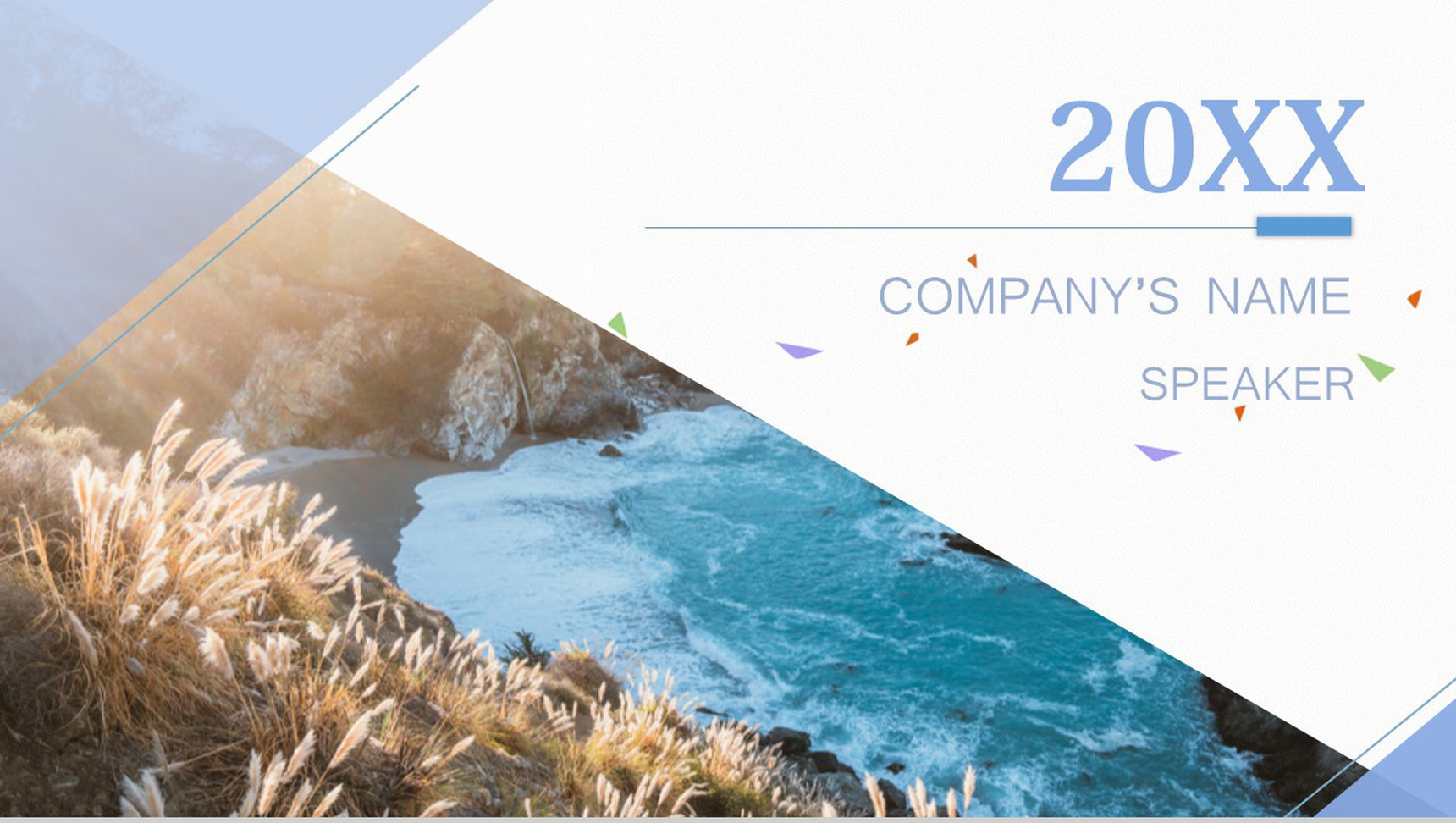 扁平商务清新海洋商务汇报企业通用PPT模板