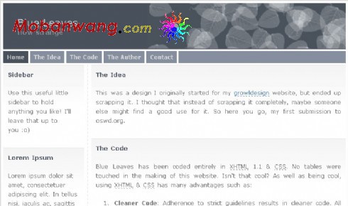 灰色树叶个人BLOG网页模板