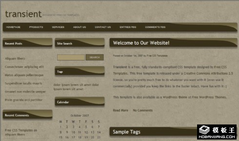 复古棕色BLOG网页模板