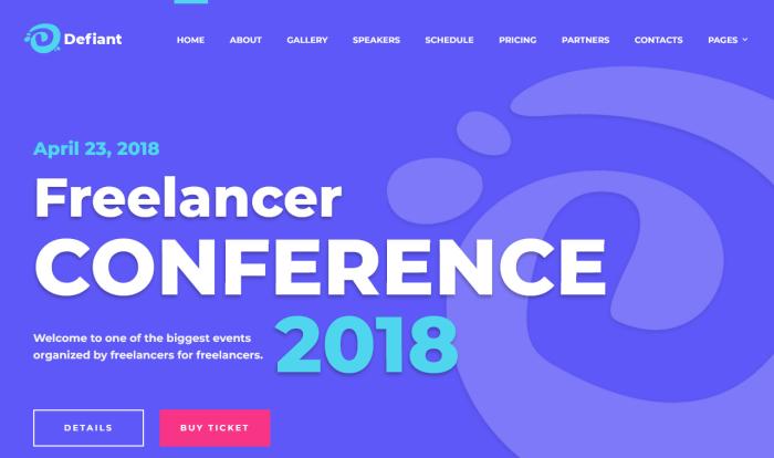 自由职业者大会活动着陆页模板