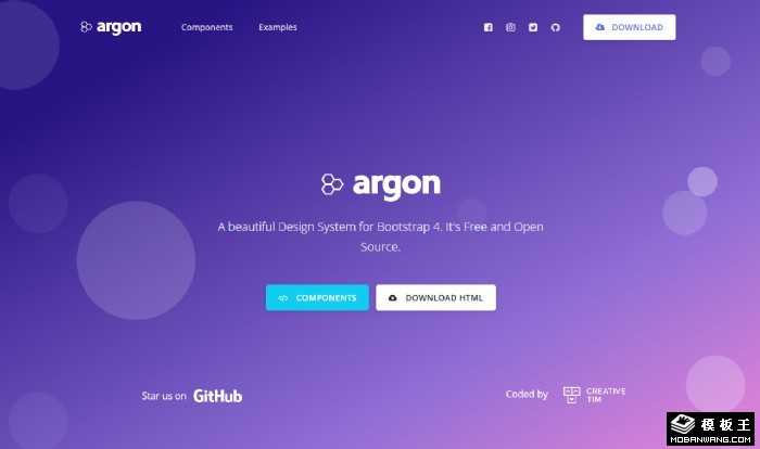 紫氩UI组件网页模板