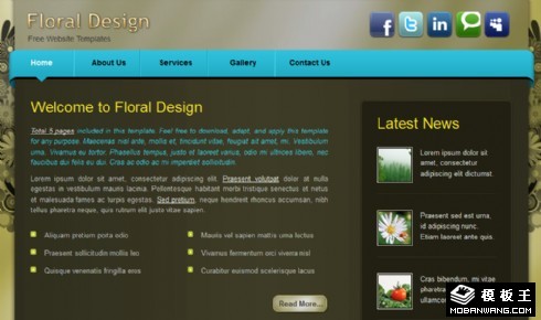 花卉装饰设计网页模板