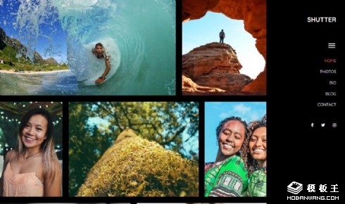 黑色图库排列响应式网页模板