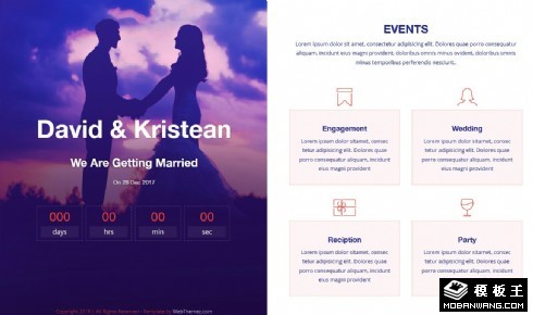 魅力婚礼活动响应式网页模板