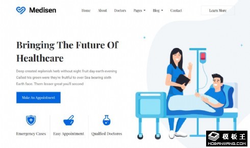 医疗保健展示响应式网页模板