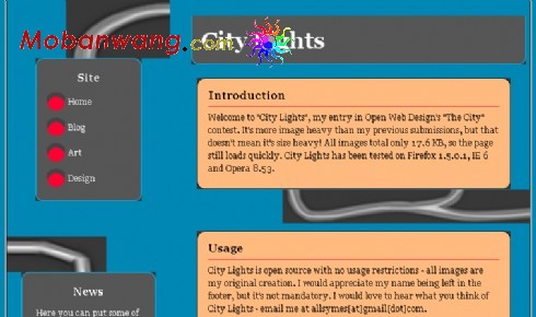 蓝色信息网页模板