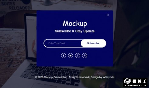 免费模型订阅框响应式网页模板