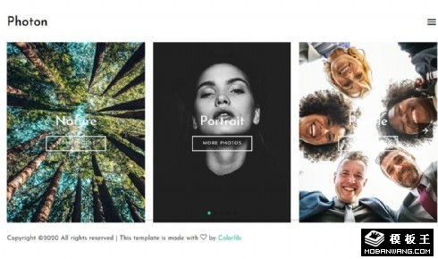 光学摄影图集展示响应式网页模板