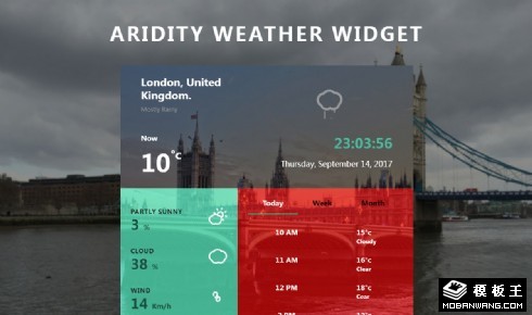 天气预报详情组件响应式网页模板