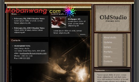 欧美古典风格设计网页模板