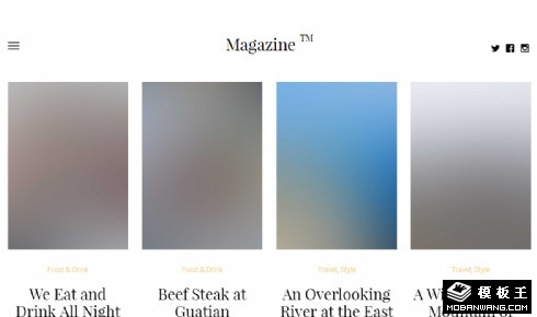 杂志列表展示响应式网页模板