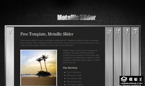 金属滑块信息介绍网页模板