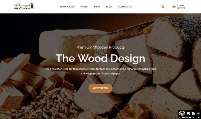 简约木材设计加工产品网站模板