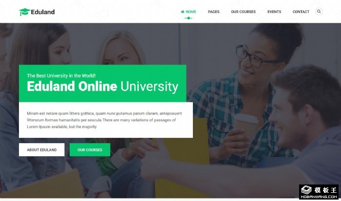 在线学习教育培训网站模板
