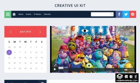 创意UIKIT组件响应式网页模板
