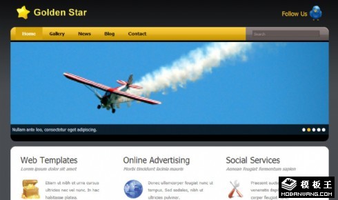 金色星星信息介绍网页模板